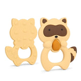 TYRY.HU 1pc Food Grade Rodent SiliconeTeether Dinosaur Fox Raccoon Elephant Baby Teething Toys DIY Pacifier Chain Baby Products
