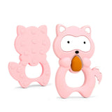 TYRY.HU 1pc Food Grade Rodent SiliconeTeether Dinosaur Fox Raccoon Elephant Baby Teething Toys DIY Pacifier Chain Baby Products