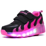 New Pink White Cheap Child Fashion Girls Boys LED Light Roller Skate Shoes For Children Kids Sneakers With Wheels One wheels