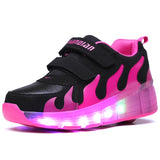 New Pink White Cheap Child Fashion Girls Boys LED Light Roller Skate Shoes For Children Kids Sneakers With Wheels One wheels