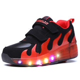 New Pink White Cheap Child Fashion Girls Boys LED Light Roller Skate Shoes For Children Kids Sneakers With Wheels One wheels