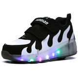 New Pink White Cheap Child Fashion Girls Boys LED Light Roller Skate Shoes For Children Kids Sneakers With Wheels One wheels