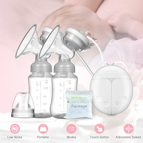 Breast Pump Bilateral Milk Pump Baby Bottle Postnatal Supplies Electric Milk Extractor Breast Pumps USB Powered Baby Breast Feed