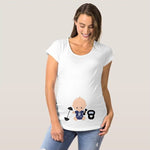 Pregnant Women Hot Sale T-Shirt Funny Pregnancy Shirts for Trendy Moms Cute Pattern Print Maternity Shirt Short Sleeve Tops