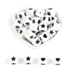 BOBO.BOX 10pcs Silicone Beads Teething heart star Baby Teether Pacifier Chain Toys DIY Necklace Loose Beads Accessories BPA Free