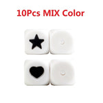 BOBO.BOX 10pcs Silicone Beads Teething heart star Baby Teether Pacifier Chain Toys DIY Necklace Loose Beads Accessories BPA Free