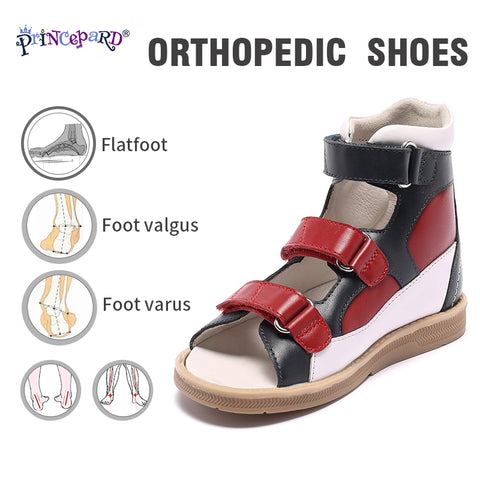 Original Princepard 2018 New orthopedic shoes for children  red and black Orthopedic footwear for kids girls sandals