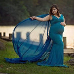 Chiffon Shawl Dress Maternity Photography Props V-neck Pregnancy Dress Photography Maternity Dresses For Photo Shoot Maxi Clothe