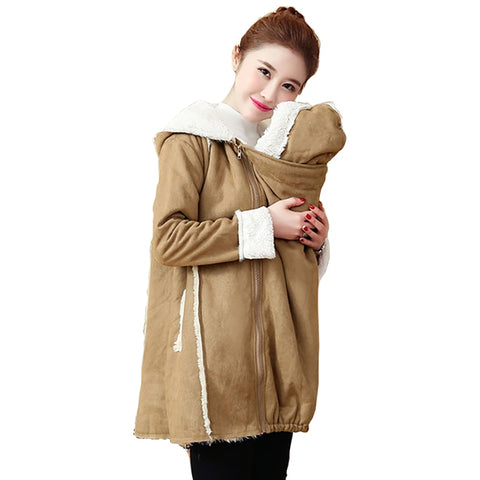 Autumn Coat for Pregnant Womens Size M-2XL Maternity Hoodies Women Kangaroo Baby Carrier Jacket Outerwear Warm Wool Liner