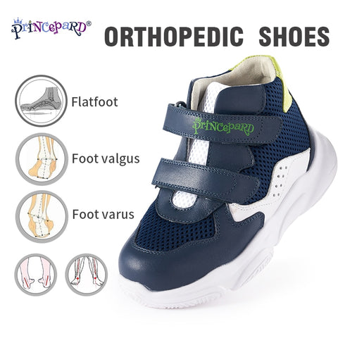 Prince pard 2019 sprots shoes kids autumn orthopedic shoes white navy Korean style sneakers 19-37 European size