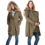 Fashion Maternity Clothing spring Jackets Kangaroo Carrier Jacket Thin Mother Fur Coat Patchwork Woman Outwear Pregnant Clothes