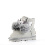 New Winter Children Boots Girls Australia Waterproof Boys Genuine Leather Snow Boots Hairball Baby Fur Warm Boots For Kids Shoes