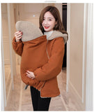 Coat Long Sleeve Maternity Hoodie Casaco Maternity Dress Increase Kangaroo Babies Cuddles Go Out Loose Coat Winter Clothes Women