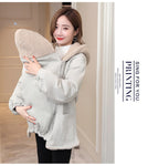 Coat Long Sleeve Maternity Hoodie Casaco Maternity Dress Increase Kangaroo Babies Cuddles Go Out Loose Coat Winter Clothes Women