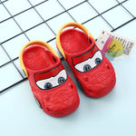 Disney Shoes Car McQueen Boy Slippers 2-5 years old Non-slip Sandals Children Hole Shoes Children's Beach For Kids shoes 14-19cm