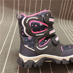 NEW 1pair Girl Winter warm waterproof Snow Boots Leather Ski children's Boots+ inner natural wool, Kids Fashion boots