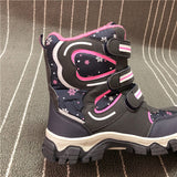 NEW 1pair Girl Winter warm waterproof Snow Boots Leather Ski children's Boots+ inner natural wool, Kids Fashion boots