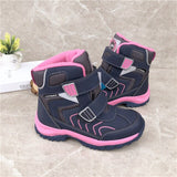 NEW 1pair Girl Winter warm waterproof Snow Boots Leather Ski children's Boots+ inner natural wool, Kids Fashion boots