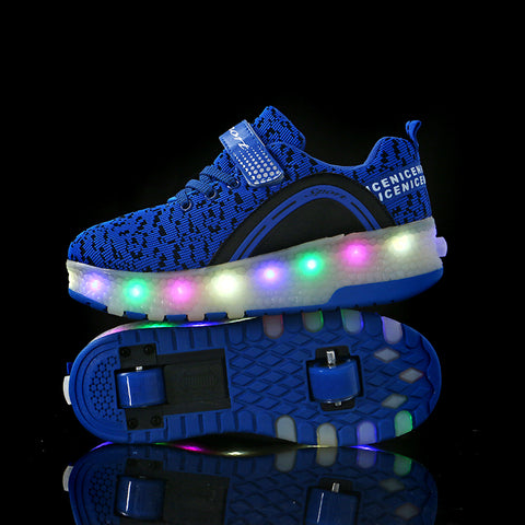 Glowing Sneakers Shoes with Led and Roller Luminous Sole Sneakers for Women&Men Adult&Kids Boy and Girl's LED Light Up Shoes