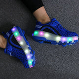 Glowing Sneakers Shoes with Led and Roller Luminous Sole Sneakers for Women&Men Adult&Kids Boy and Girl's LED Light Up Shoes