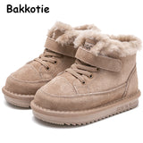 Bakkotie 2019 Kids Winter Baby Boys Fashion Short Boots Children Genuine Leather Warm Shoes Girls Brand Snow Boots Toddler