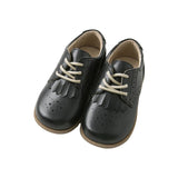 DB11316 Dave Bella autumn baby girl  black  leather shoes lace-up high quality children brand shoes