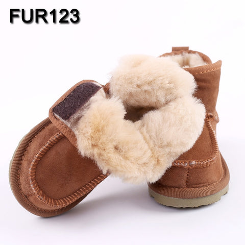 Baby Snow Boots for boys and girls  Kids Snow Boots Sheepskin  Real Fur Shoes Children Geanuine Leather Australia Shoes