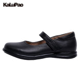 KALUPAO New Black Children's School Leather Shoes Spring Princess Girls Shoes High Quality Kids Party Shoes Little Girls Flats