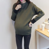 Warm Leisure Knitting Maternity Sweater Maternity Clothing 2Colors Long Sleeve Pregnant Women Casual Maternity Sweater Pullover