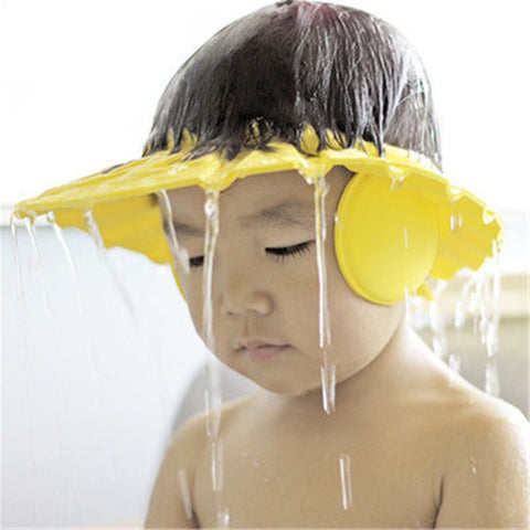 Children Waterproof Cap Safe Baby Shower Cap Kids Bath Visor Hat Adjustable Baby Shower Cap Protect Eyes Hair