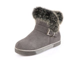 Really Fur Winter Kids Shoes Cotton -padded Girls Snow Boots Warm Plush Ankle Boots For Teens Russian