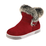 Really Fur Winter Kids Shoes Cotton -padded Girls Snow Boots Warm Plush Ankle Boots For Teens Russian