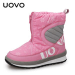 UOVO 2019 New Winter Shoes For Boys And Girls High Quality Fashion Kids Winter Boots Warm Snow Children's Footwear Size 30#-38#