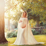 Le Couple 2018 Baby Shower Dress Maternity Photography Props Cape Ruffles Maternity Dresses Pregnancy Photography Shoots Cape