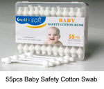 55pcs Safety Baby Cotton Swab Gourd shape clean baby ears Sticks Health Medical Buds Tip swabs box plastic cotonete