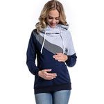 Breastfeeding Maternity Clothes Spring Pregnancy Nursing Tops Long Sleeve Hoodies Patchwork Sweatshirt For Pregnant Women B0007