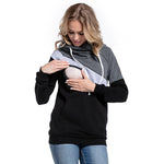 Breastfeeding Maternity Clothes Spring Pregnancy Nursing Tops Long Sleeve Hoodies Patchwork Sweatshirt For Pregnant Women B0007