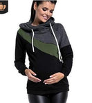 Breastfeeding Maternity Clothes Spring Pregnancy Nursing Tops Long Sleeve Hoodies Patchwork Sweatshirt For Pregnant Women B0007