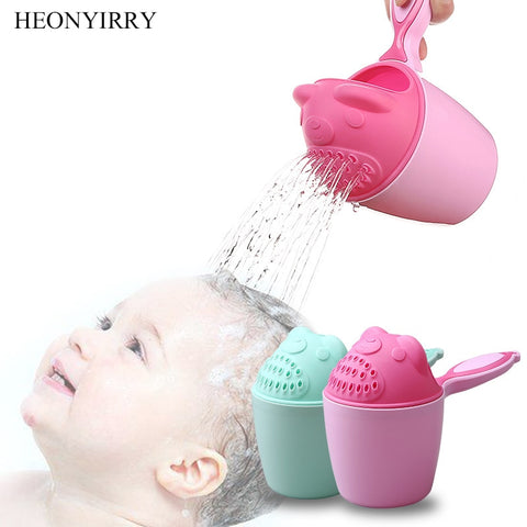 Cute Cartoon Baby Bath Caps Toddle Shampoo Cup Children Bathing Bailer Baby Shower Spoons Child Washing Hair Cup Kids Bath Tool